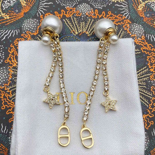 cuff stud earrings d's letter tassel size pearl for women dijia.com red live broadcast, Golden 
cuff stud earrings d's letter tassel size pearl for women dijia.com red live broadcast, Golden