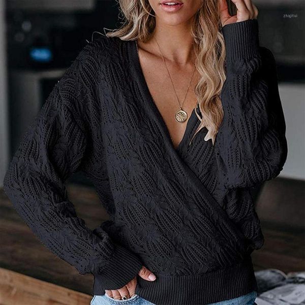 autumn winter women fashion sweater deep v neck wrap hollow long sleeve crochet knit pullover women's sweaters, White;black
autumn winter women fashion sweater deep v neck wrap hollow long sleeve crochet knit pullover women's sweaters, White;black