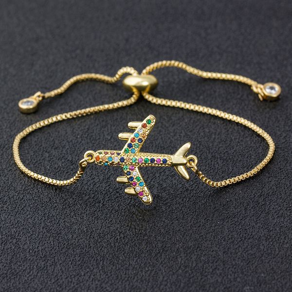 new arrival copper aircraft chain bracelet for women adjustable charm fly plane bangle jewelry party wedding trip gift, Golden;silver
new arrival copper aircraft chain bracelet for women adjustable charm fly plane bangle jewelry party wedding trip gift, Golden;silver