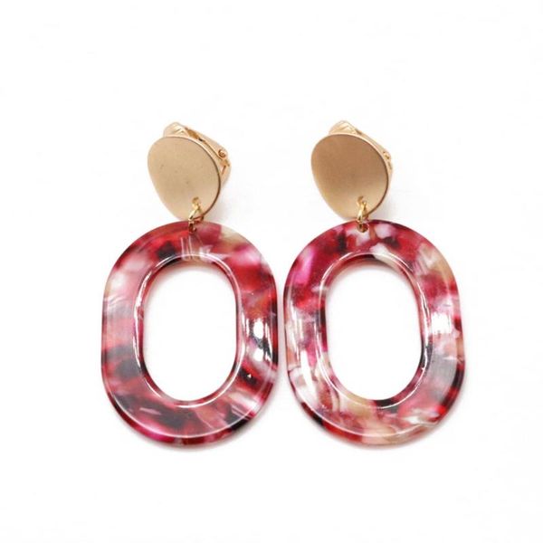 clip-on & screw back geometric dark red white resin elegant clip earring, Silver
clip-on & screw back geometric dark red white resin elegant clip earring, Silver