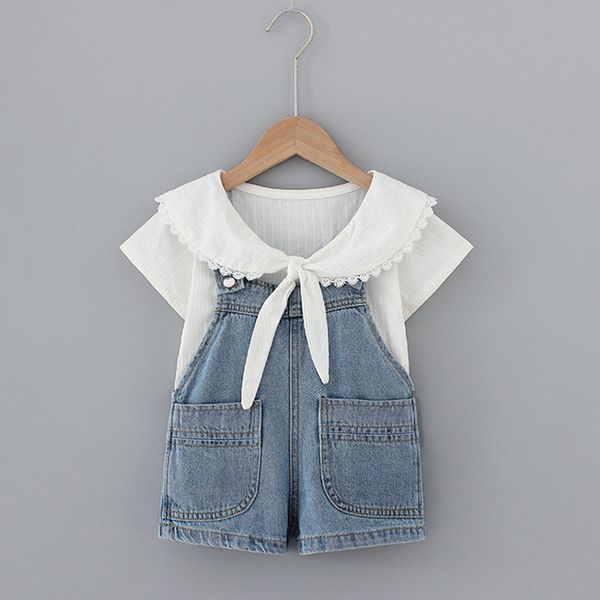 girl's dresses summer kids girls 2-pcs sets white bow peter pan collar shirts + denim overalls cute style clothes e0223 y4bn, Red;yellow
girl's dresses summer kids girls 2-pcs sets white bow peter pan collar shirts + denim overalls cute style clothes e0223 y4bn, Red;yellow