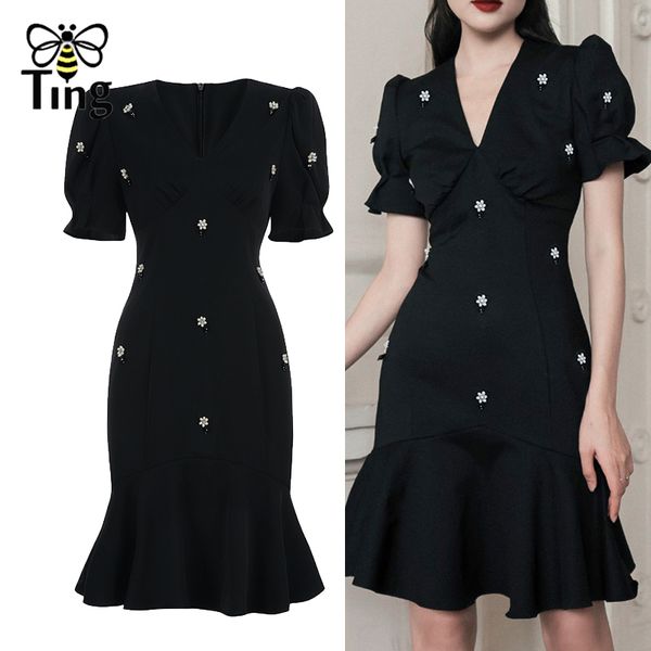 designer vintage elegant beading black party dinner dresses retro v neck ruffles hem mermaid dress vestidos 210513, Black;gray
designer vintage elegant beading black party dinner dresses retro v neck ruffles hem mermaid dress vestidos 210513, Black;gray