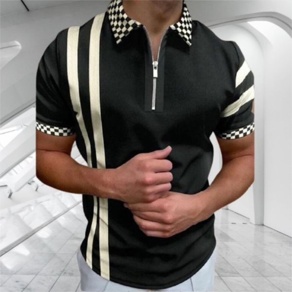 men's short sved polo shirt, casual street cloth, back neck and fragmentary zippers, daily necsiti, summer, 2021, White;black
men's short sved polo shirt, casual street cloth, back neck and fragmentary zippers, daily necsiti, summer, 2021, White;black