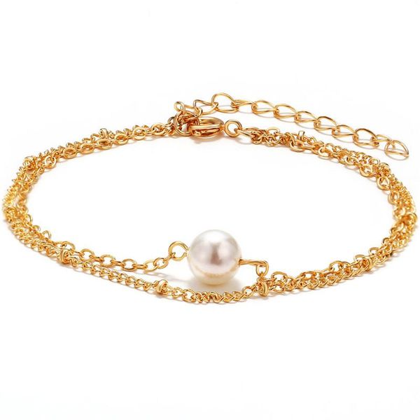link, chain women pearl 2 layers chain&link bracelets gold clasp friendship bracelet femme adjustable size brazaletes pulseras mujer, Black
link, chain women pearl 2 layers chain&link bracelets gold clasp friendship bracelet femme adjustable size brazaletes pulseras mujer, Black