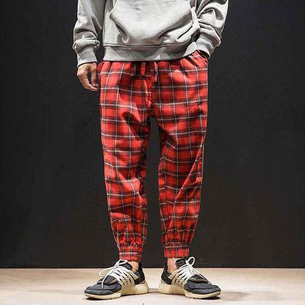 men's pants plaid casual japanese streetwear hip hop sport sweatpants korean style khaki joggers jogging, Black
men's pants plaid casual japanese streetwear hip hop sport sweatpants korean style khaki joggers jogging, Black