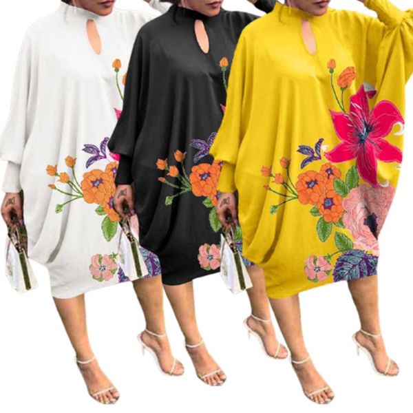 casual dresses zaggin 2021 autumn women flower printed 3-colors loose plus size middle dress lady o-neck full sleeve, Black;gray
casual dresses zaggin 2021 autumn women flower printed 3-colors loose plus size middle dress lady o-neck full sleeve, Black;gray