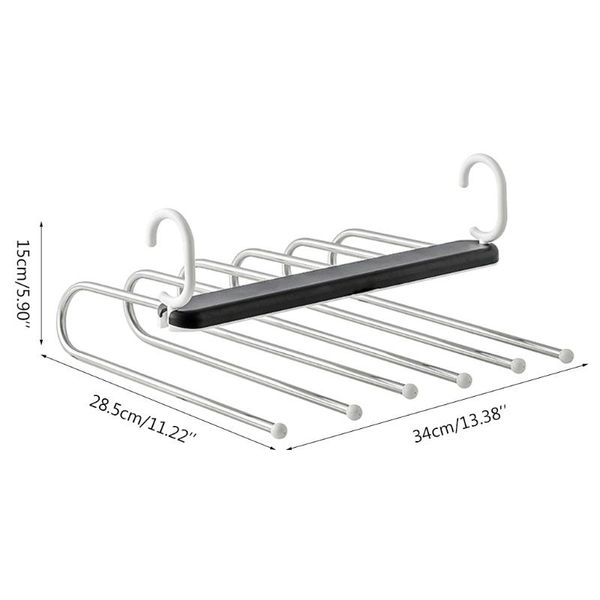hangers & racks 667a 6 layers non-slip space saving pants hanger stainless steel storage drying clothes organizer with double hook
hangers & racks 667a 6 layers non-slip space saving pants hanger stainless steel storage drying clothes organizer with double hook