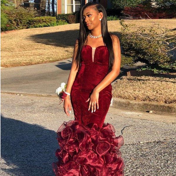 party dresses 2021 burgundy long mermaid prom ruffles tiered sweetheart velvet plus size formal gowns evening dress vestios, White;black
party dresses 2021 burgundy long mermaid prom ruffles tiered sweetheart velvet plus size formal gowns evening dress vestios, White;black