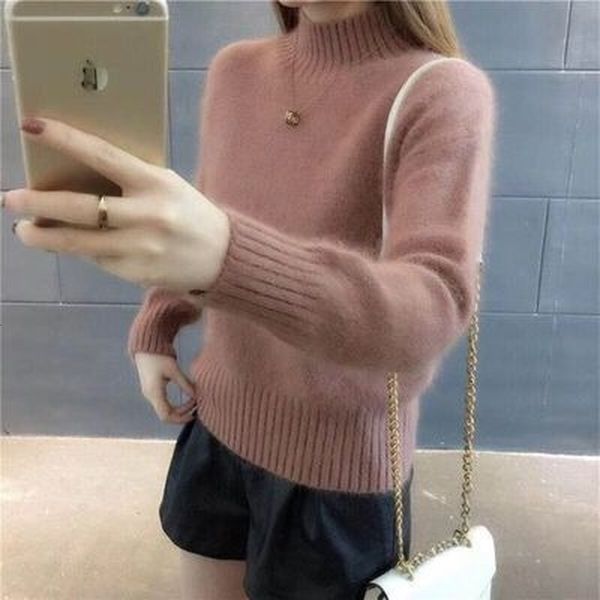 sweater fluffy solid color turtleneck autumn winter warm knitted sweaters loose women pullovers fashion, White;black
sweater fluffy solid color turtleneck autumn winter warm knitted sweaters loose women pullovers fashion, White;black