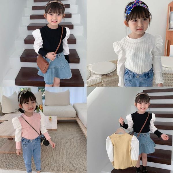 style girls patchwork t shirt spring cotton puff sleeve fashion kids clothes 1-6 years t-shirts, Blue
style girls patchwork t shirt spring cotton puff sleeve fashion kids clothes 1-6 years t-shirts, Blue