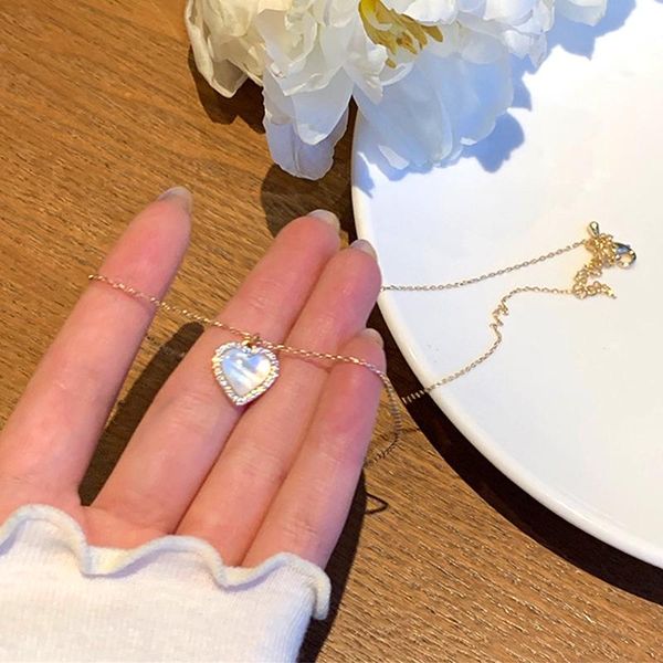 chains vintage elegant opal heart charming temperament necklace for women jewelry chain zircon party gift ins, Silver
chains vintage elegant opal heart charming temperament necklace for women jewelry chain zircon party gift ins, Silver