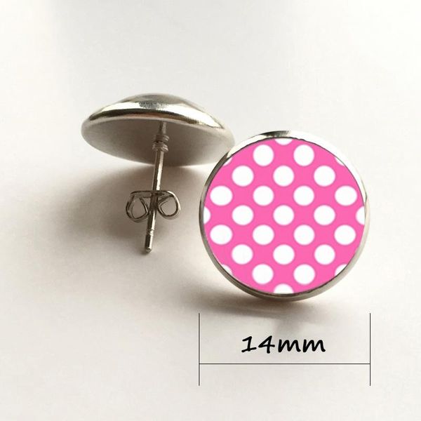silver color earring polka dot earrings colorful dots stud pink glass dome for women, Golden;silver
silver color earring polka dot earrings colorful dots stud pink glass dome for women, Golden;silver
