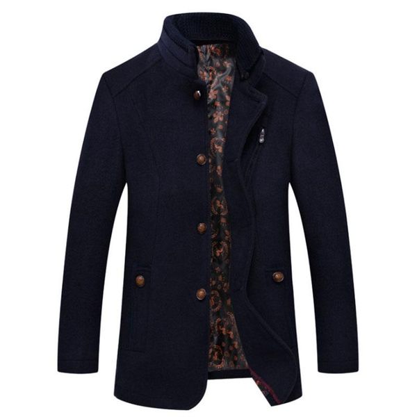 men's wool & blends mens woolen coat fashion double collar jacket single breasted thick men business casual trench overcoat, Black
men's wool & blends mens woolen coat fashion double collar jacket single breasted thick men business casual trench overcoat, Black