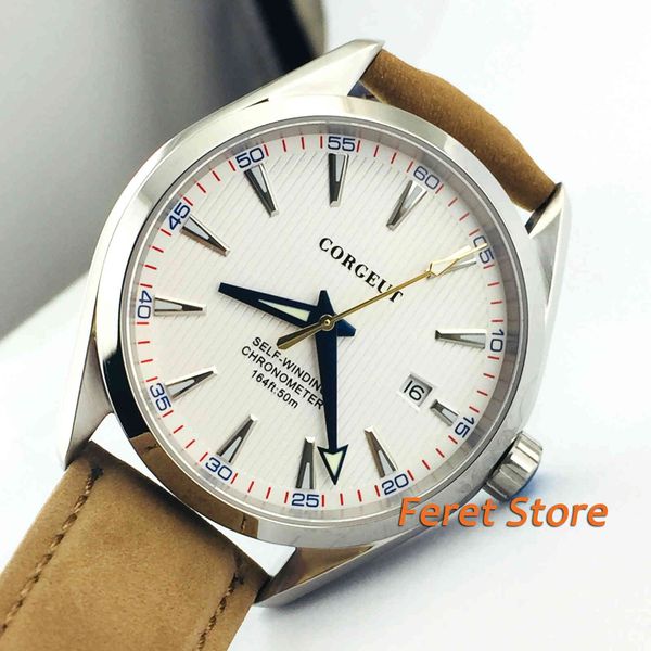 corgeut 41mm men's watch white scoreboard sier markings sapphire glass polished case 5atm water resistance automatic clock c15, Slivery;brown
corgeut 41mm men's watch white scoreboard sier markings sapphire glass polished case 5atm water resistance automatic clock c15, Slivery;brown