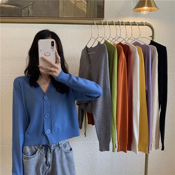 women's knits & tees korean style v-neck long sleeve knitted for women 2021 spring slim-fitting slimming and short cardigan jacket fash, White
women's knits & tees korean style v-neck long sleeve knitted for women 2021 spring slim-fitting slimming and short cardigan jacket fash, White