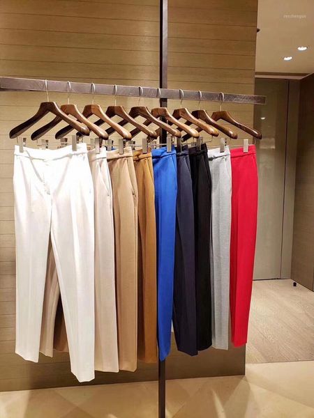 women's pants & capris luxury 2021 collection elastic fabric elegant office style timeless must-have, Black;white
women's pants & capris luxury 2021 collection elastic fabric elegant office style timeless must-have, Black;white