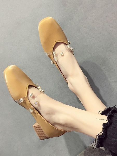 dress shoes korean version of the retro shallow mouth square head grandma fashion pearl buckle simple comfortable high heels, Black
dress shoes korean version of the retro shallow mouth square head grandma fashion pearl buckle simple comfortable high heels, Black