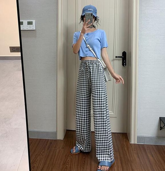 women's pants & capris plaid women trousers high elastic waist casual loose with pockets plus size, Black;white
women's pants & capris plaid women trousers high elastic waist casual loose with pockets plus size, Black;white