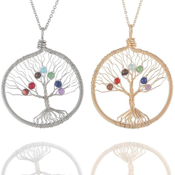 chains tree of life wire wrapped crystal point pendant necklace 7 chakra reiki natural healing stone necklaces for women men, Silver
chains tree of life wire wrapped crystal point pendant necklace 7 chakra reiki natural healing stone necklaces for women men, Silver