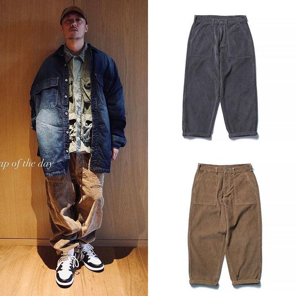 men's shorts madness corduroy casual pants washed loose straight trousers mdns, White;black
men's shorts madness corduroy casual pants washed loose straight trousers mdns, White;black
