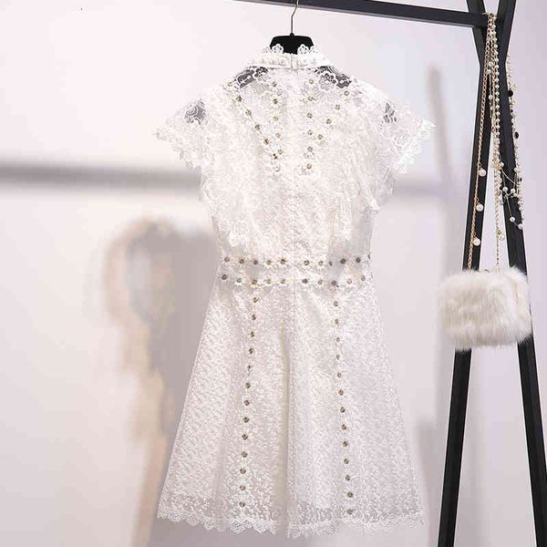 dresses summer women embroidery hollow out white lace ladies high waist short sleeve elegant party vestidos, Black;gray
dresses summer women embroidery hollow out white lace ladies high waist short sleeve elegant party vestidos, Black;gray