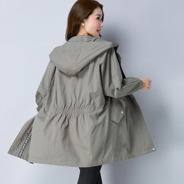women's trench coats windbreaker korean spring autumn 2021 loose hooded coat plus size all-match casual female outwear with lining, Tan;black
women's trench coats windbreaker korean spring autumn 2021 loose hooded coat plus size all-match casual female outwear with lining, Tan;black