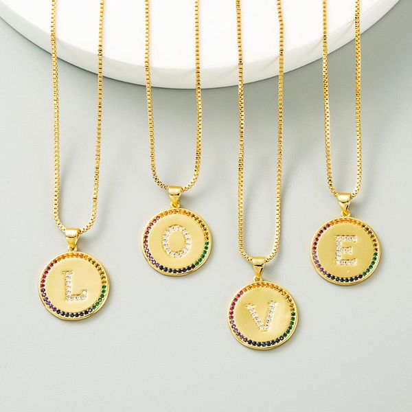 fashion rainbow zircon round pendant gold initial letter necklace for women bridal a-z alphabet zircons jewelry necklaces, Silver
fashion rainbow zircon round pendant gold initial letter necklace for women bridal a-z alphabet zircons jewelry necklaces, Silver