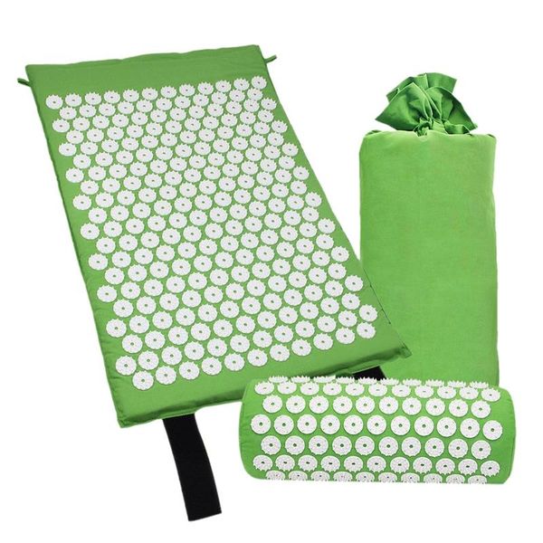 yoga mats acupressure massage mat with pillow for stress/pain/tension relief body relax(green)
yoga mats acupressure massage mat with pillow for stress/pain/tension relief body relax(green)
