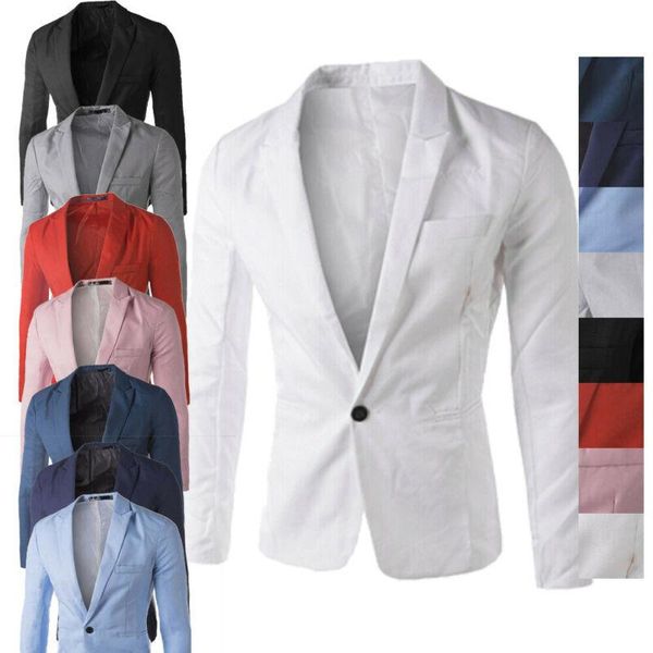 men's suits & blazers fashion one button blazer coat casual suit jackets lightweight sports coats, White;black
men's suits & blazers fashion one button blazer coat casual suit jackets lightweight sports coats, White;black