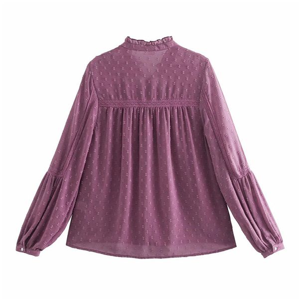 blouses bow decoration vintage long sleeve purple women's flocking tulle loose shirt fresh art style chic female, White
blouses bow decoration vintage long sleeve purple women's flocking tulle loose shirt fresh art style chic female, White