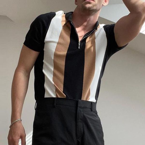 men's casual shirts classic turn-down collar zipper men short sleeve striped pullover fashion streetwear for xxxl, White;black
men's casual shirts classic turn-down collar zipper men short sleeve striped pullover fashion streetwear for xxxl, White;black