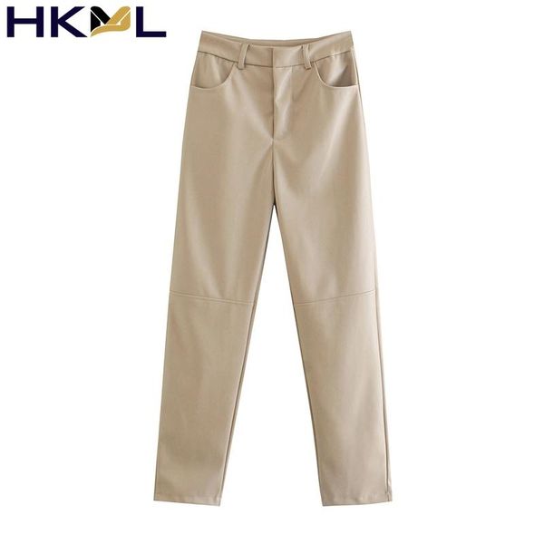 women's pants & capris women trousers high waist pockets office ladies pu leather beige faux suit 2021, Black;white
women's pants & capris women trousers high waist pockets office ladies pu leather beige faux suit 2021, Black;white
