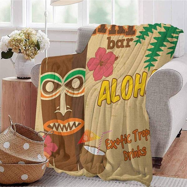 Tiki Bar Bedding Microfiber Blanket Polynesian Statue with Tropical Drink Retro Typography and Flora Old Aged Design Super Soft
Tiki Bar Bedding Microfiber Blanket Polynesian Statue with Tropical Drink Retro Typography and Flora Old Aged Design Super Soft