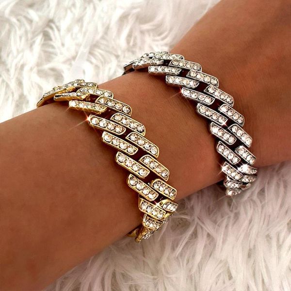 link, chain punk rock crystal cuban link bracelet for women bling pink rhinestone gold silver color metal jewelry gift, Black
link, chain punk rock crystal cuban link bracelet for women bling pink rhinestone gold silver color metal jewelry gift, Black