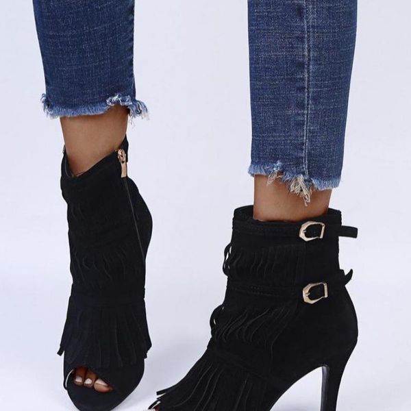 sandals peep toe flock tassel thin high heels fashion summer women's platform shoes for women heel shoe woman pumps womens pump 2021, Black
sandals peep toe flock tassel thin high heels fashion summer women's platform shoes for women heel shoe woman pumps womens pump 2021, Black