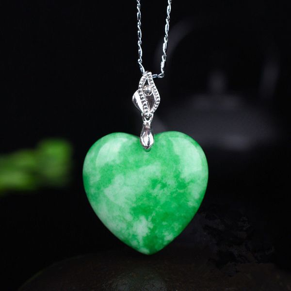 carved natural green jade heart pendant chinese love necklace charm jadeite jewellery fashion lucky man woman amulet gifts, Silver
carved natural green jade heart pendant chinese love necklace charm jadeite jewellery fashion lucky man woman amulet gifts, Silver