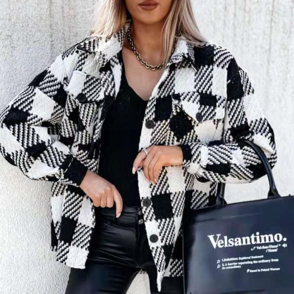 women's jackets autumn women houndstooth jacket vintage clothes black coat long sleeve button casual streetwear outwear, Black;brown
women's jackets autumn women houndstooth jacket vintage clothes black coat long sleeve button casual streetwear outwear, Black;brown