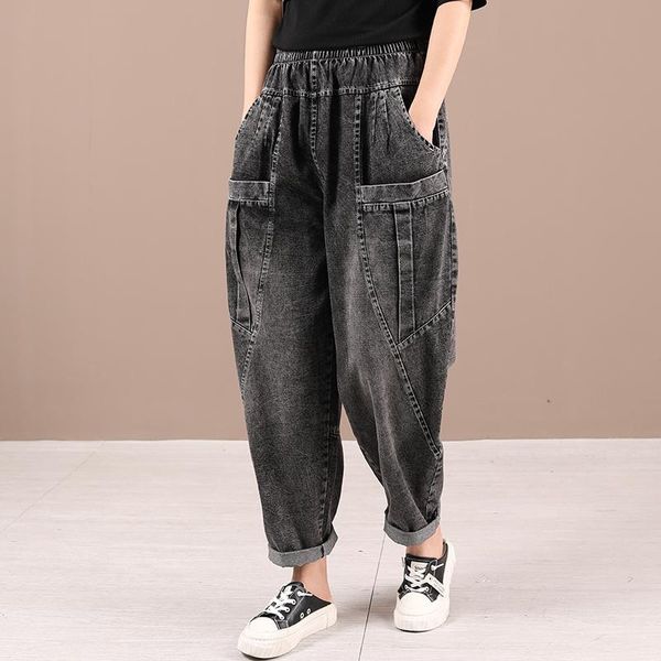 women's jeans arrival autumn arts style women big pocket patchwork ankle-length pants elastic waist cotton denim harem w112, Blue
women's jeans arrival autumn arts style women big pocket patchwork ankle-length pants elastic waist cotton denim harem w112, Blue