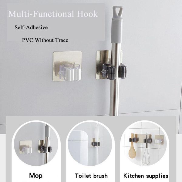 self-adhesive multi-function hooks wall mounted mop organizer holder rack waterproof kitchen broom pvc without trace & rails
self-adhesive multi-function hooks wall mounted mop organizer holder rack waterproof kitchen broom pvc without trace & rails