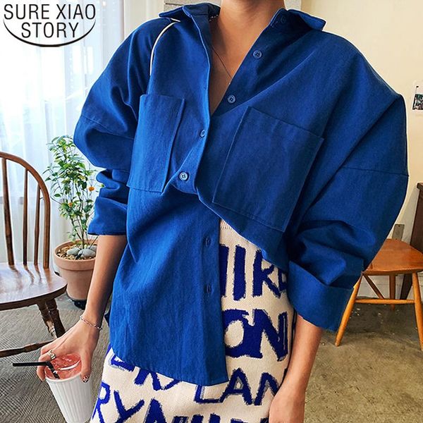 women's blouses & shirts single breasted long sleeve blouse plus size cotton spring casual korean loose pocket shirt women blusas mujer, White
women's blouses & shirts single breasted long sleeve blouse plus size cotton spring casual korean loose pocket shirt women blusas mujer, White