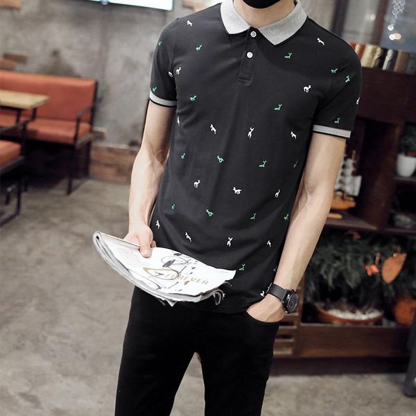 3221-spring and summer print half sleeve breathable sports t-shirt trend casual short men's t-shirts, White;black
3221-spring and summer print half sleeve breathable sports t-shirt trend casual short men's t-shirts, White;black