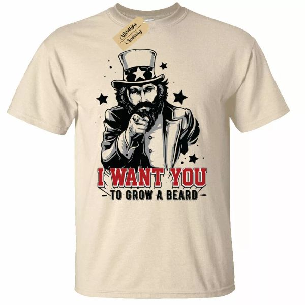 i want you to grow a beard t shirt mens funny uncle sam beard barber gift, White;black
i want you to grow a beard t shirt mens funny uncle sam beard barber gift, White;black