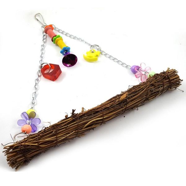 other bird supplies parrot stand bar rattan swing with colorful bells bite toy
other bird supplies parrot stand bar rattan swing with colorful bells bite toy