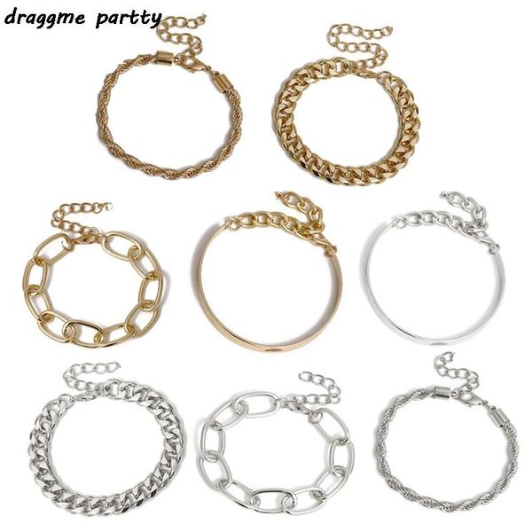 link, chain women exaggerated thick twist bracelet punk miami boho charm bracelets set bangles fashion jewelry, Black
link, chain women exaggerated thick twist bracelet punk miami boho charm bracelets set bangles fashion jewelry, Black