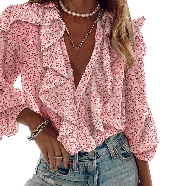 women's blouses & shirts women long sleeve blouse deep v-neck shirt casual office ladies woman clothes ruffles blusas mujer, White
women's blouses & shirts women long sleeve blouse deep v-neck shirt casual office ladies woman clothes ruffles blusas mujer, White