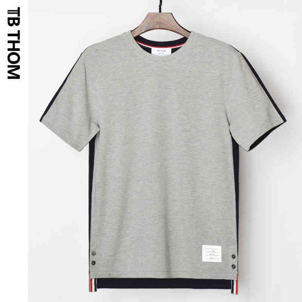 contrast color series front and back yin yang contrast tb thom summer short sleeve t-shirt trend new summer style, White;black
contrast color series front and back yin yang contrast tb thom summer short sleeve t-shirt trend new summer style, White;black