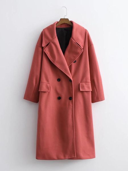 women's wool & blends women coat 2021 autumn winter vintage loose red lapel long sleeve jacket casual warm female outerwear chic cloth, Black
women's wool & blends women coat 2021 autumn winter vintage loose red lapel long sleeve jacket casual warm female outerwear chic cloth, Black