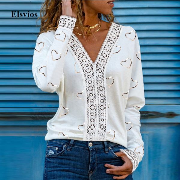 women's jumpsuits & rompers hollow out lace shirts blouse 2021 spring heart print v-neck blusa women autumn long sleeve, Black;white
women's jumpsuits & rompers hollow out lace shirts blouse 2021 spring heart print v-neck blusa women autumn long sleeve, Black;white