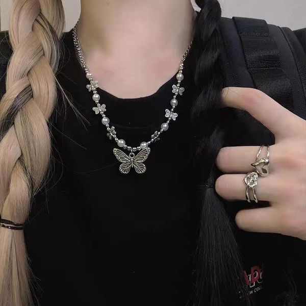 chains 2021 vintage butterfly pendant necklace for women goth pearl chain one piece choker neck accessories aesthetic jewelry, Silver
chains 2021 vintage butterfly pendant necklace for women goth pearl chain one piece choker neck accessories aesthetic jewelry, Silver