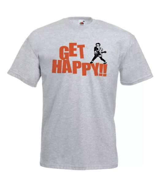 get happy funny custom t-shirt gift birthday christmas, White;black
get happy funny custom t-shirt gift birthday christmas, White;black
